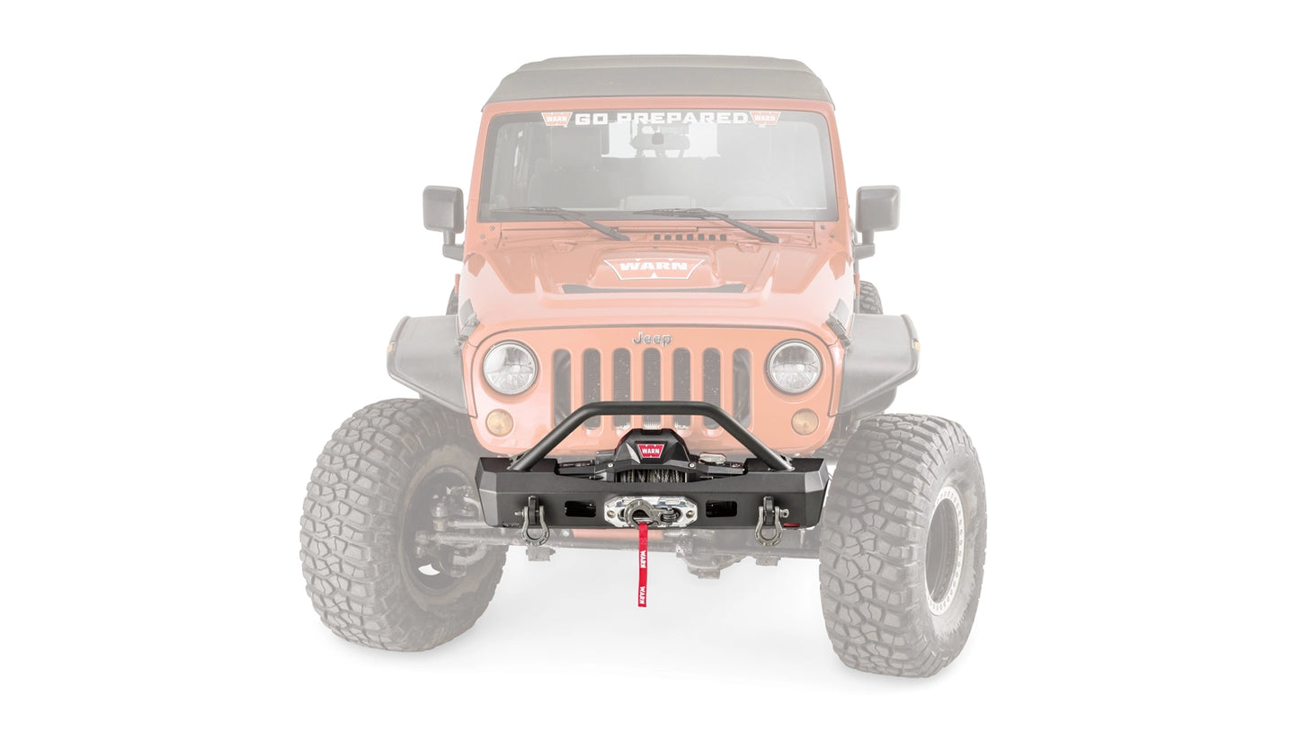 Elite Stubby Front Bumper with Grille Guard Tube for 2007-2018 Jeep Wrangler JK