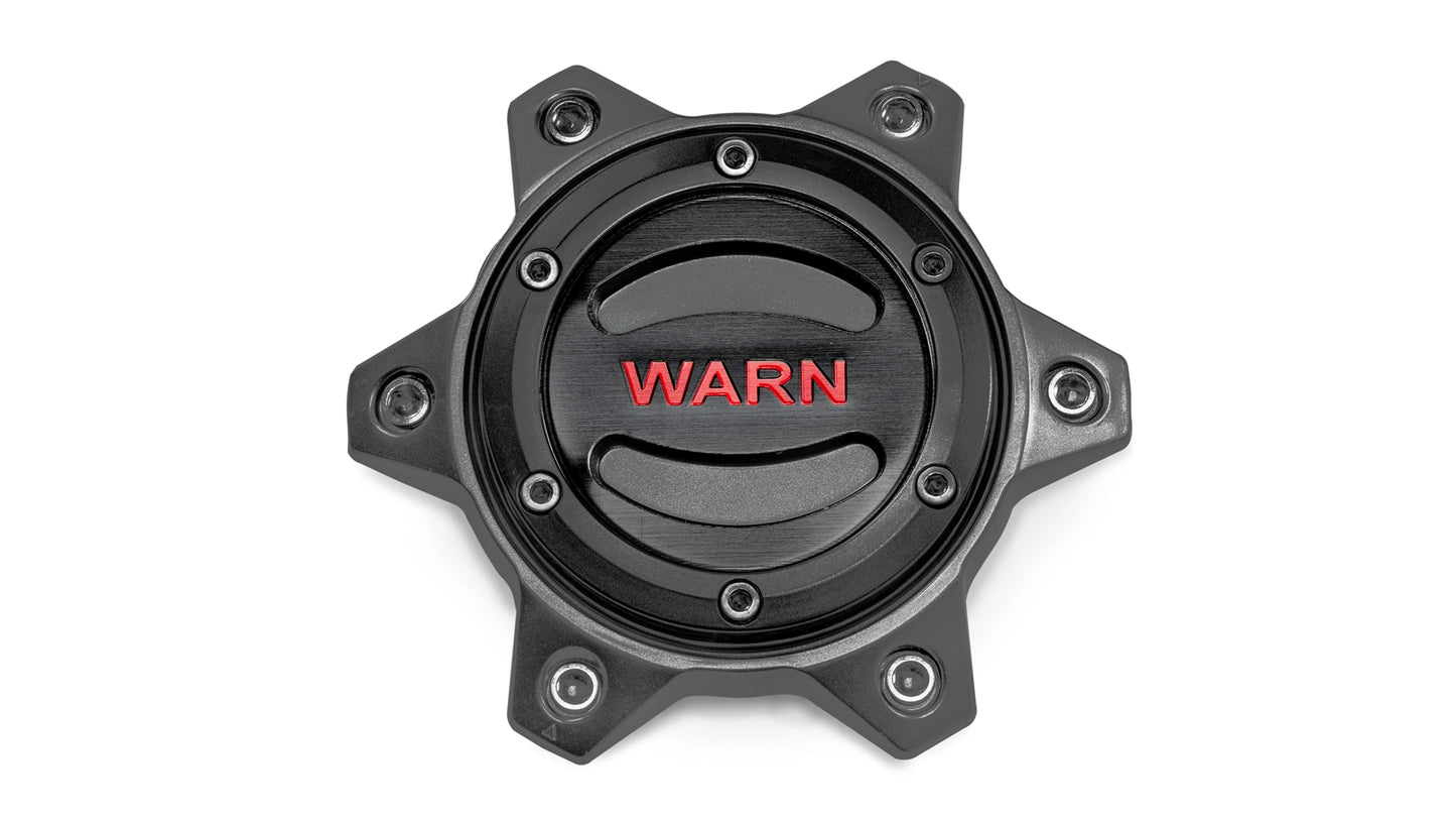 WARN Optional Wheel Center Cap - Black/Red 6 Lug