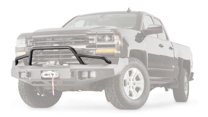 Ghosted view of the WARN Ascent Grille Guard Tube for 2016-2018 Chevrolet Silverado 1500 front bumper