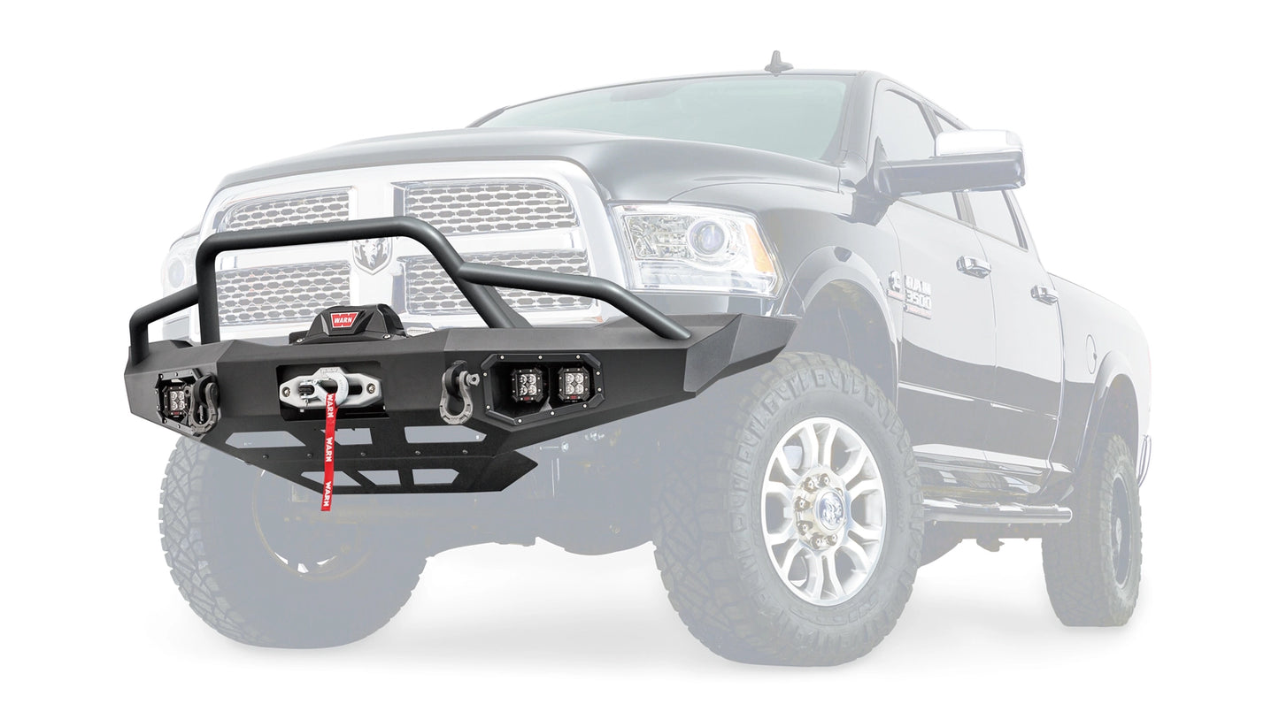 Ghosted view of the WARN Ascent Front Bumper for 2011-2018 Ram 2500/3500