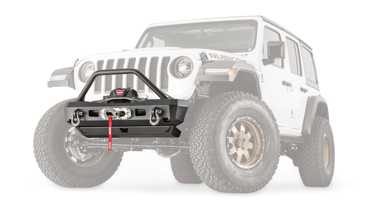 Elite Stubby Front Bumper with Grille Guard Tube for 2018-2026 Jeep Wrangler JL / 2020-2026 Jeep Gladiator JT