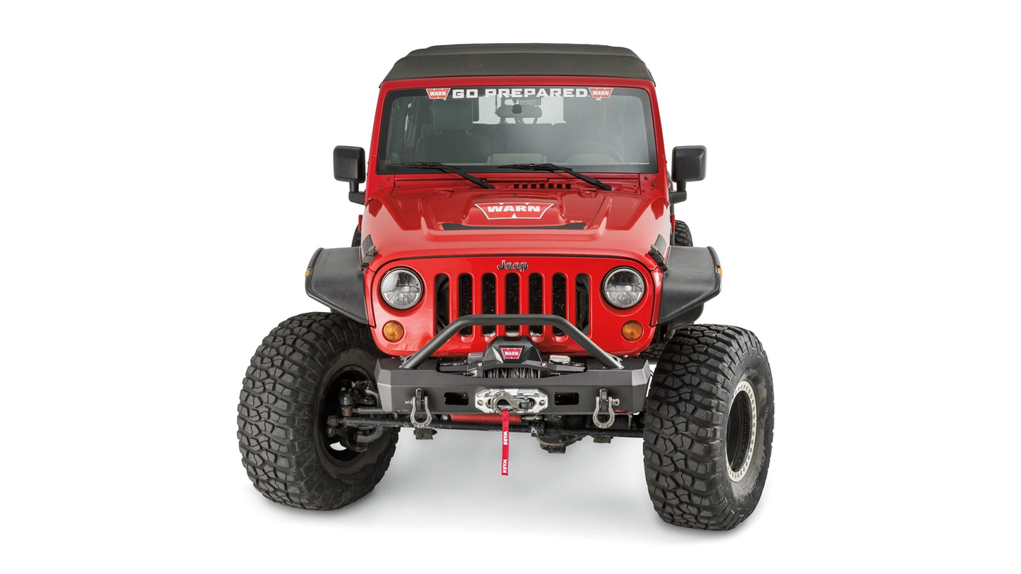 Elite Stubby Front Bumper with Grille Guard Tube for 2007-2018 Jeep Wrangler JK