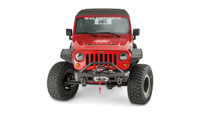 Elite Stubby Front Bumper with Grille Guard Tube for 2007-2018 Jeep Wrangler JK