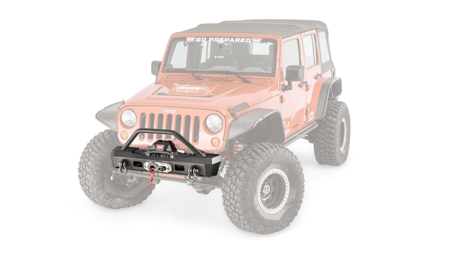 Elite Stubby Front Bumper with Grille Guard Tube for 2007-2018 Jeep Wrangler JK