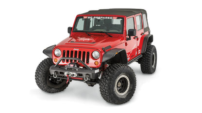 Elite Stubby Front Bumper with Grille Guard Tube for 2007-2018 Jeep Wrangler JK