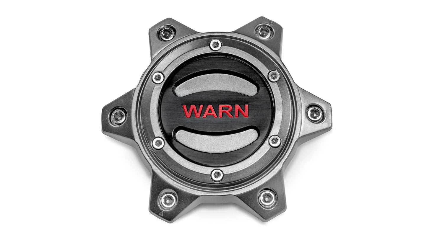 WARN Optional Wheel Center Cap - Gunmetal/Red 6 Lug