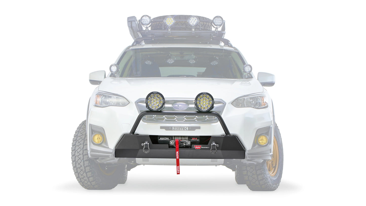 Ghosted view of the WARN Semi-Hidden Winch Mount for 2018-2020 Subaru Crosstrek, front ghosted view