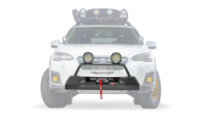 Ghosted view of the WARN Semi-Hidden Winch Mount for 2018-2020 Subaru Crosstrek, front ghosted view