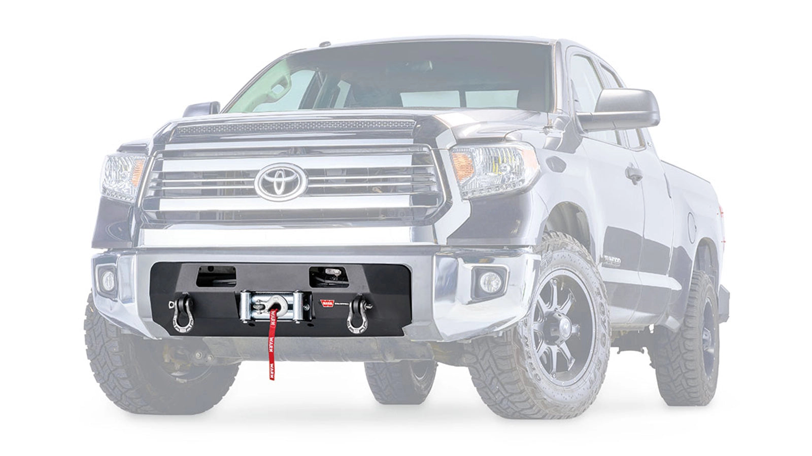 Ghosted view of the WARN Semi-Hidden Winch Mount for 2014-2021 Toyota Tundra