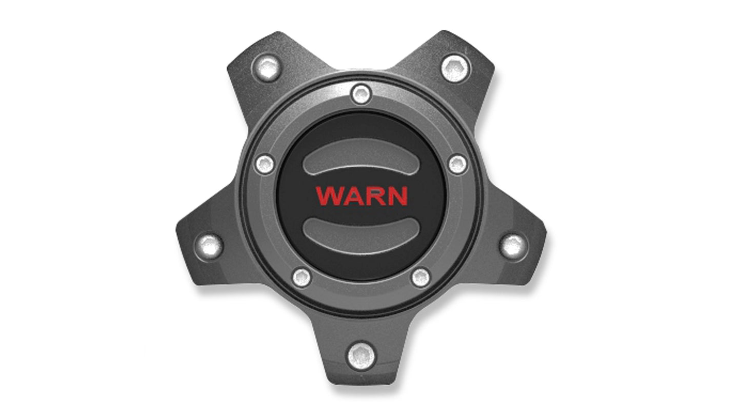 WARN Optional Wheel Center Cap - Gunmetal/Red 5 Lug