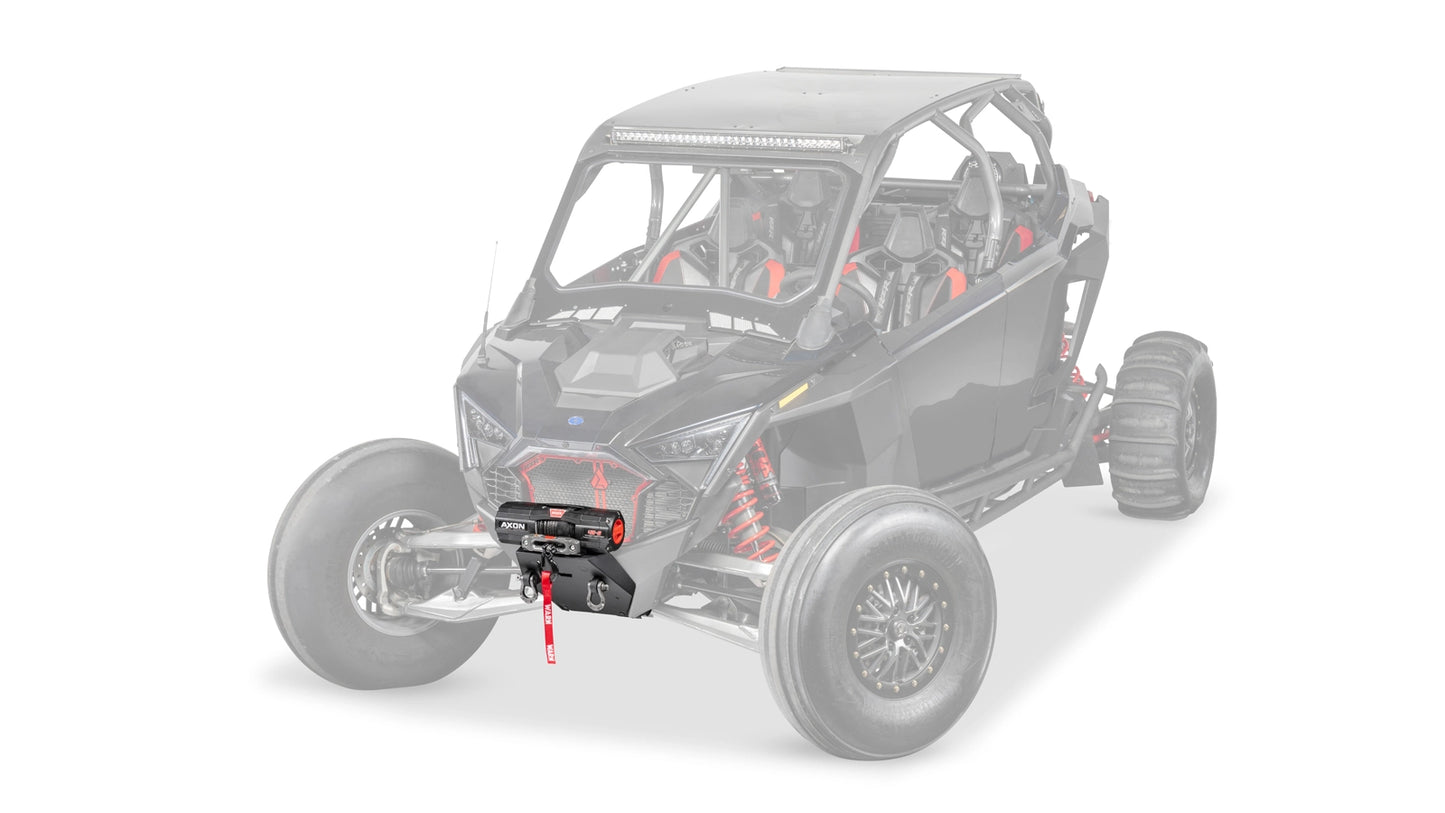 Ghosted view of the WARN Winch Bumper for 2022-2025 Polaris RZR Pro R front bumper
