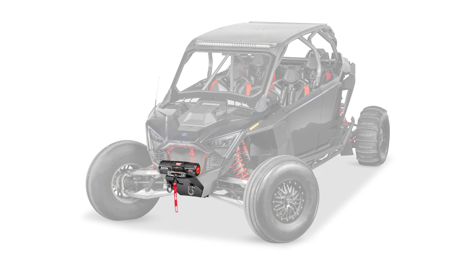 Ghosted view of the WARN Winch Bumper for 2022-2025 Polaris RZR Pro R front bumper