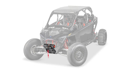 Ghosted view of the WARN Winch Bumper for 2022-2025 Polaris RZR Pro R front bumper