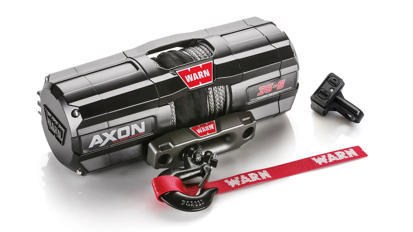 Angled view of the WARN AXON 35-S with Plow Mode