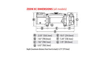 Dimension diagram for the WARN ZEON XC 14 No Rope 14,000 lb truck, Jeep, and SUV winch showing measurements and mounting layout