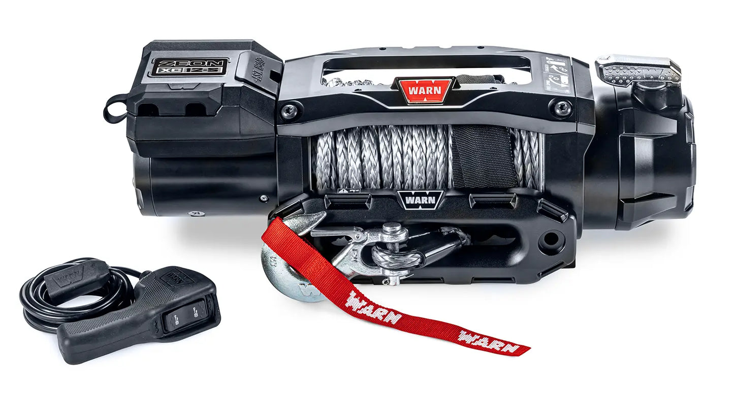 WARN ZEON XC 12-S 12,000 lb truck, Jeep, and SUV winch with 80 ft synthetic rope and hawse fairlead