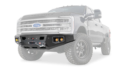 Ghosted view of the WARN Ascent HD Front Bumper for 2023-2026 Ford Super Duty