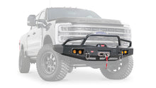 Ghosted view of the WARN Ascent Front Bumper with Prerunner Grille Guard for 2023-2026 Ford Super Duty
