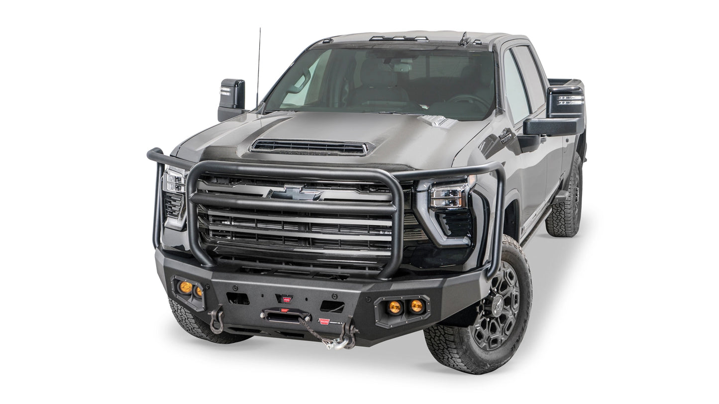 WARN Ascent HD Front Bumper with Full Grille Guard for 2024-2026 Chevrolet Silverado 2500/3500 HD, alternate view