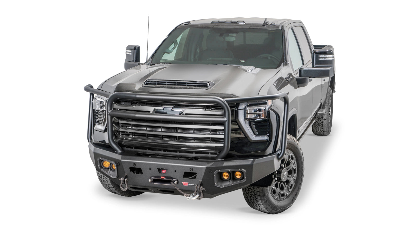 WARN Ascent HD Front Bumper with Full Grille Guard for 2024-2026 Chevrolet Silverado 2500/3500 HD, alternate view