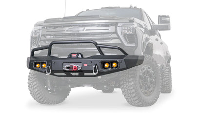 Ascent Front Bumper with Prerunner Grille Guard for 2024-2026 Chevrolet Silverado 2500/3500 HD