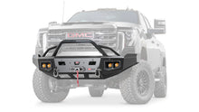 Ghosted view of the WARN Ascent HD Front Bumper with Prerunner Grille Guard for 2024-2026 GMC Sierra 2500/3500 HD