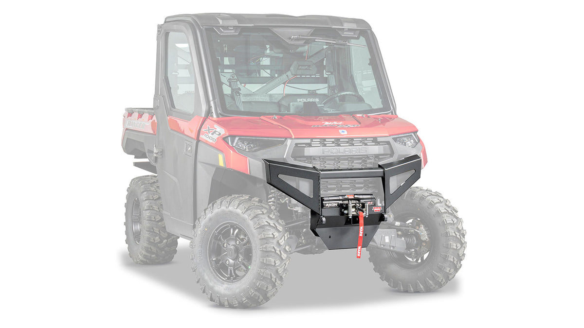 Ghosted view of the WARN Premium Front Winch Bumper for 2025–2026 Polaris Ranger