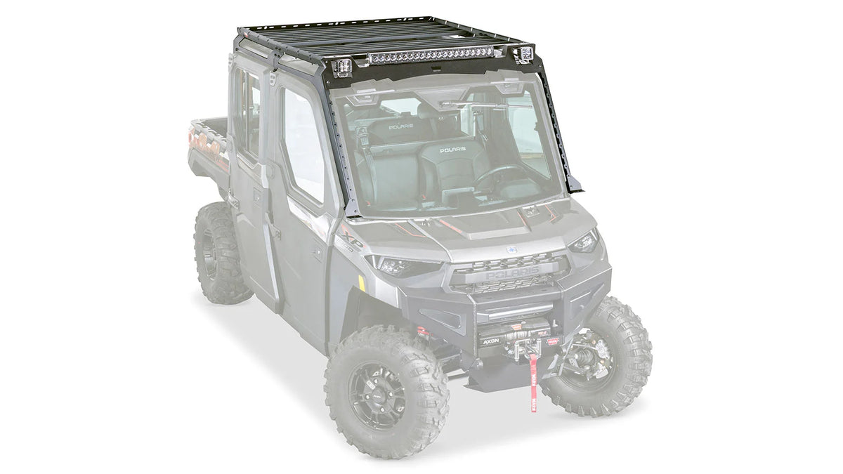 Ghosted view of the WARN Roof Rack Kit for 4-Door 2025–2026 Polaris Ranger
