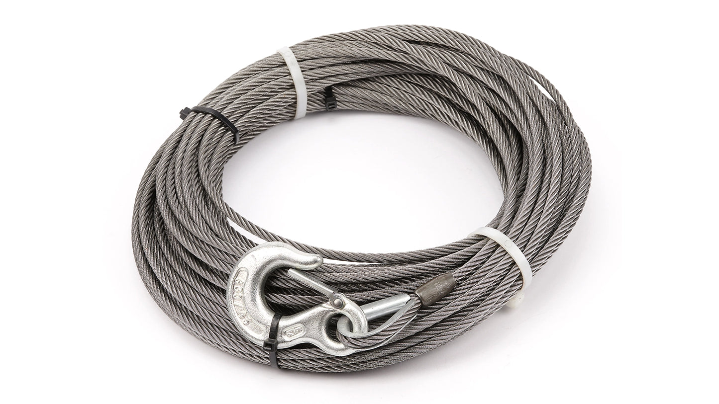 WARN Wire Rope Assembly, 1/4 in x 100 ft, Galvanized