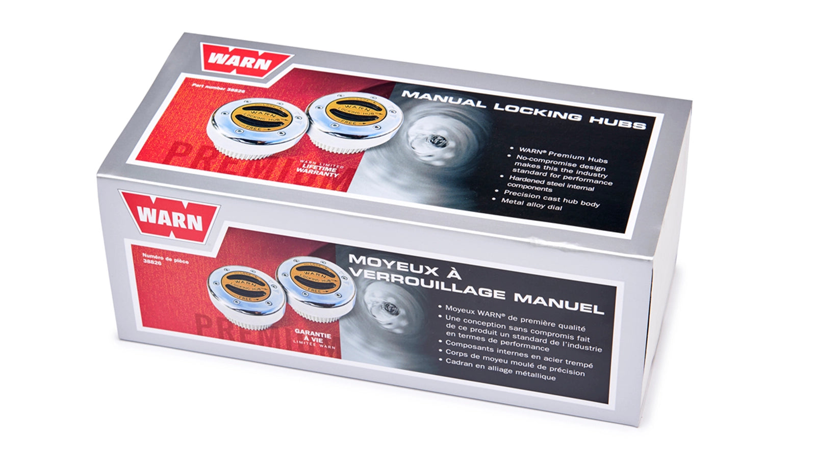 Package image for the WARN Premium Locking Hubs for D50/60 (Internal Mount)