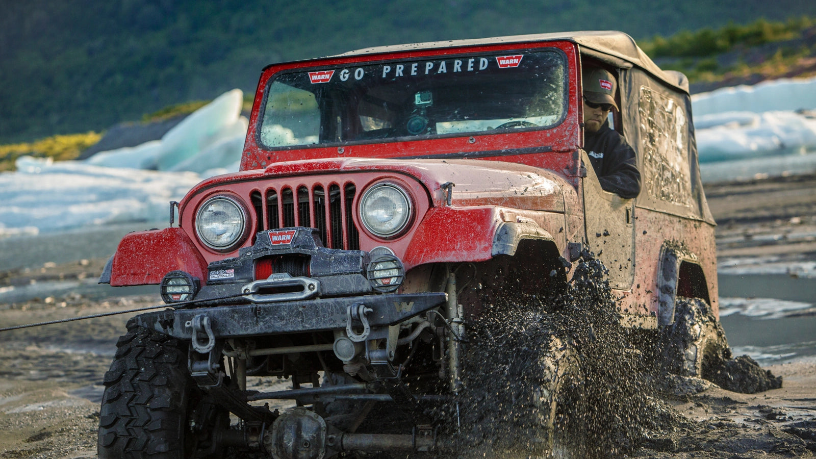 Additional view of the WARN Optional Grille Guard Tube for Jeep CJ grille guard winch mount kit