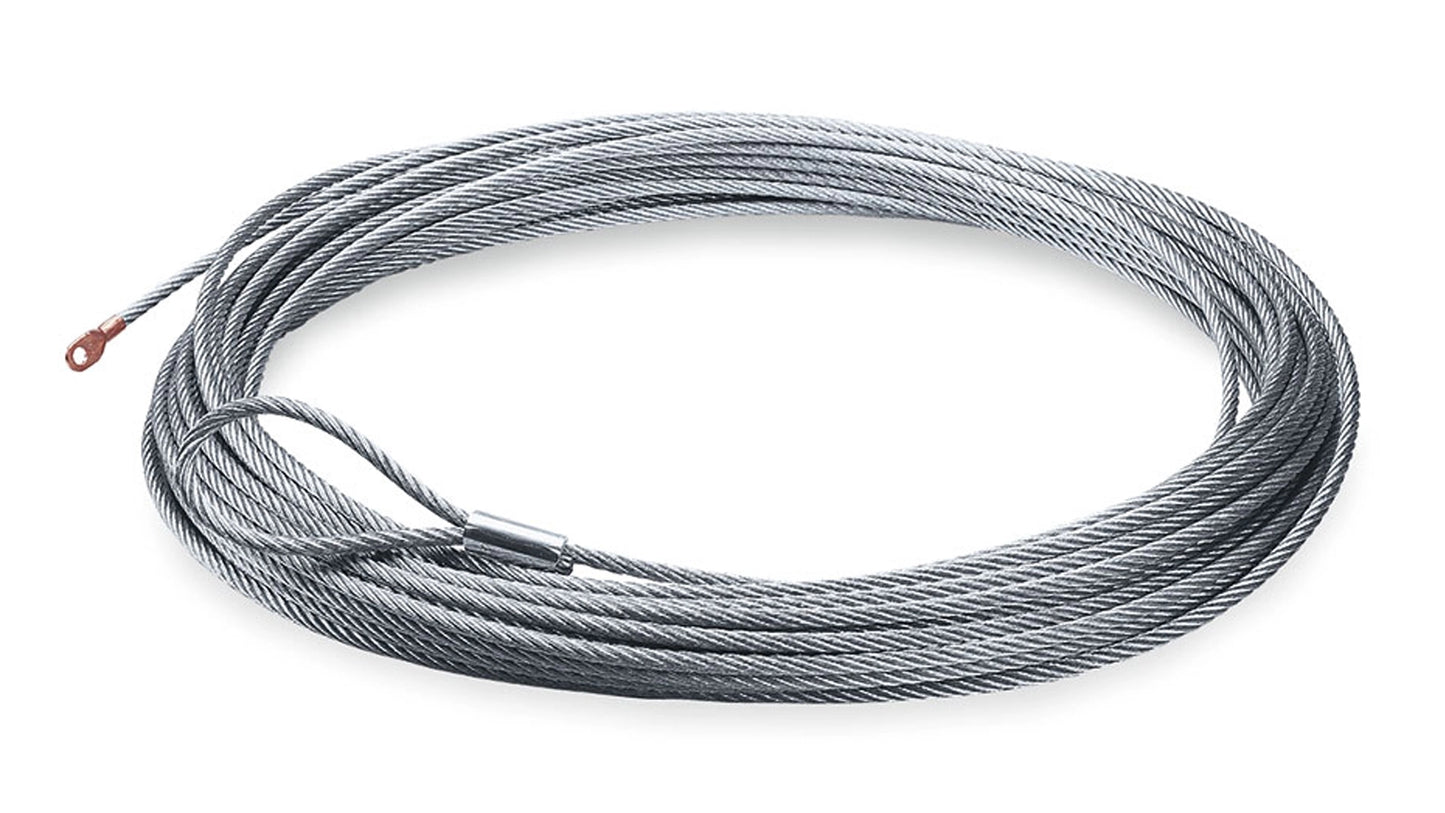 WARN Wire Rope Assembly, 3/8 in x 80 ft, Galvanized