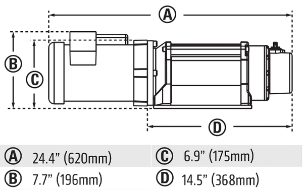 AC Winch LineUp dimensions