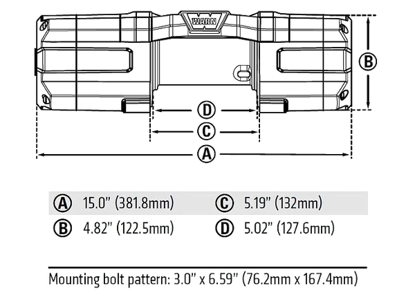 R-Series Winch LineUp dimensions