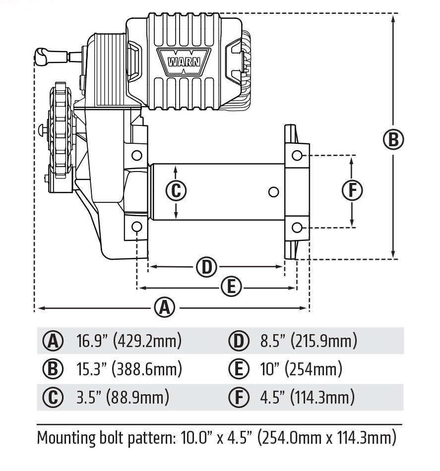 M8274S 10,000lb Winch with Synthetic Rope WARN Industries